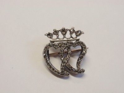 ANTIQUE EARLY VICTORIAN SILVER LUCKENBOOTH ROSECUT DIAMOND BROOCH 1850 