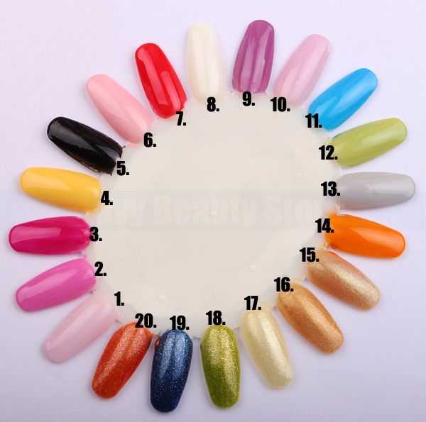 Nail Art UV Gel colour Soak off Polish UV lamp Glitter 15ml 30 colors 