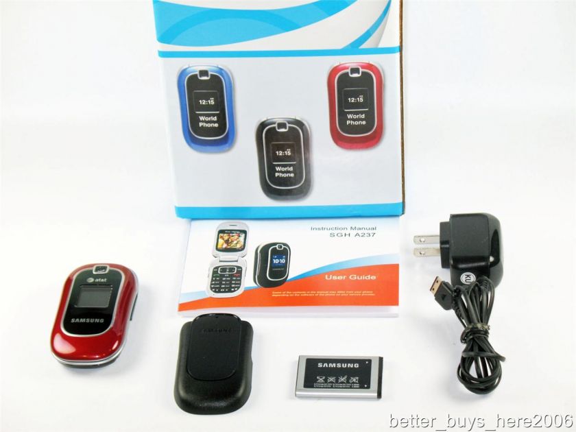 Brand New Samsung SGH a237 Red AT&T Cell Phone 635753473551  