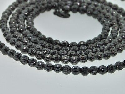 MENS FRANCO MOON CUT 10K 4MM BEAD BLACK GOLD 36 CHAIN  