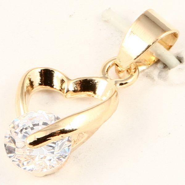 HEART ACCENT 7mm WHITE SAPPHIRE PENDANT *P217*  