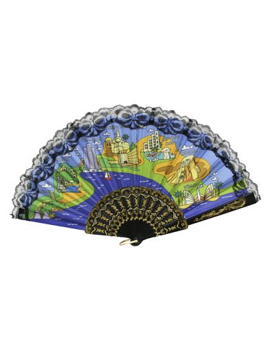 Israel HAND HELD FAN VIEW RUSSIAN 23 CM Gift  