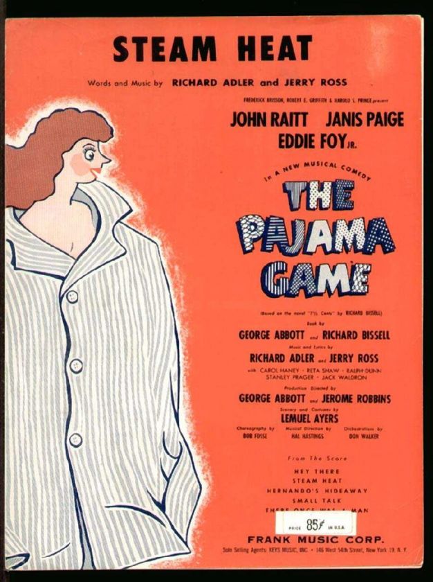 Pajama Game 1954 STEAM HEAT Broadway Sheet Music  