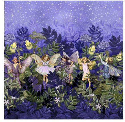 NIGHT FAIRIES BORDER PURPLES FABRIC   MILLER  