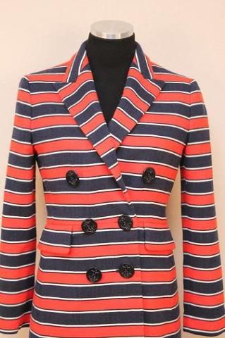 Crew $495 Gondola Stripe Coat 2 Classic Navy  