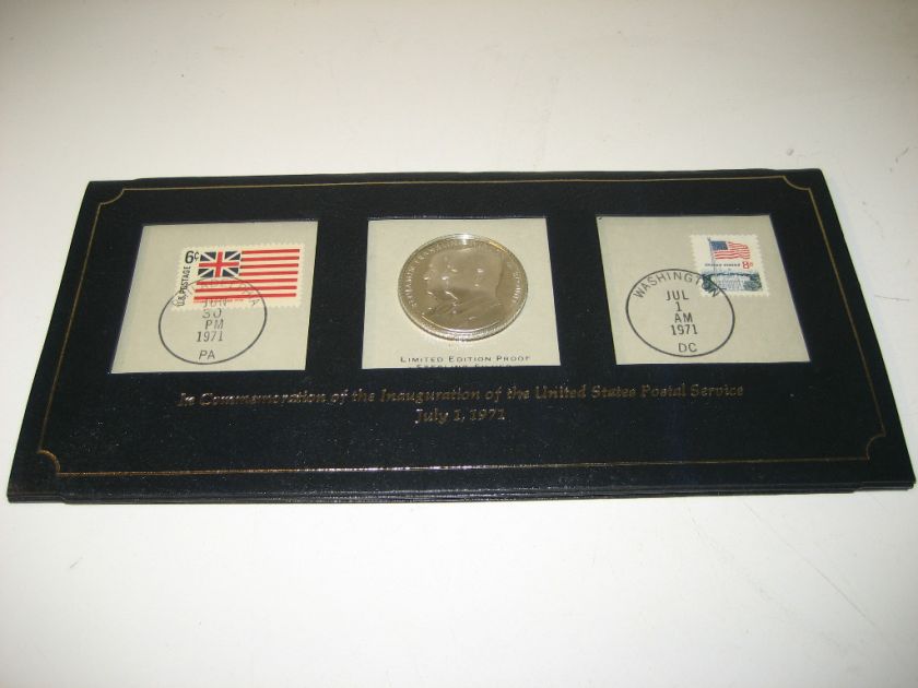   of USPS.July 1971Ltd.Ed.Sterling Silver Coin and 1st Issue Stamps