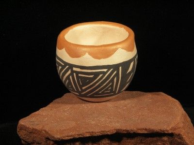 Mini ACOMA Pottery Bowl by Earlene Sanchez, Miniature Pueblo Native 