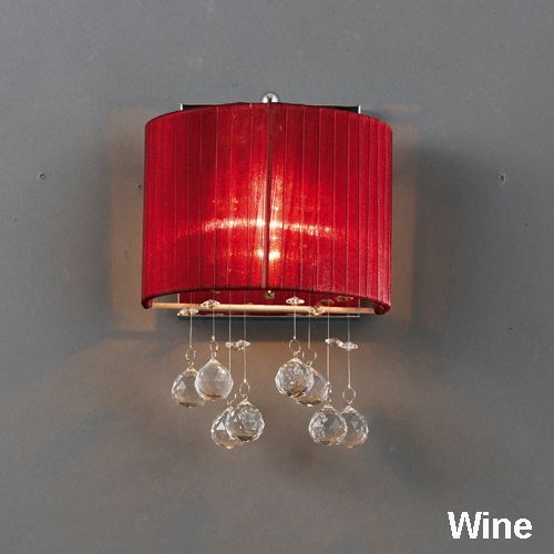 New Ribbon Fabric Shade Sconce Glass Crystal Wall Lamp  