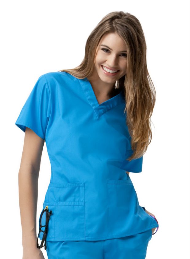 NEW WINK LADY FIT V NECK SCRUB TOP SIZE XS THRU XL  