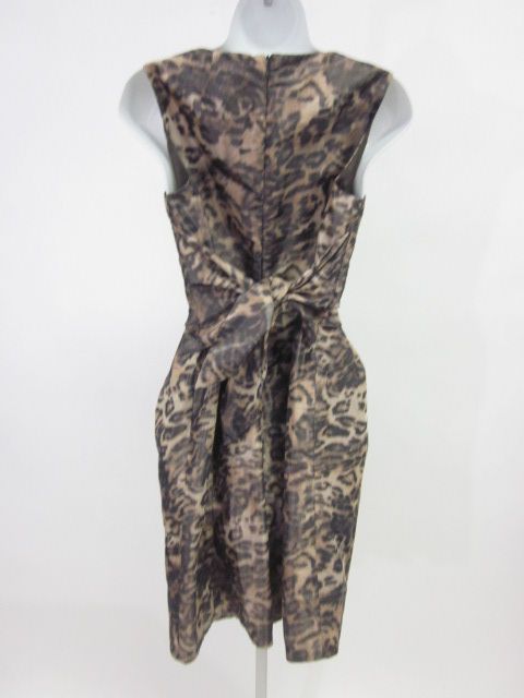 MSIAMO Brown Tan Animal Print Sleeveless Dress Sz 12  