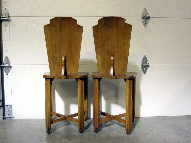 Antique Pine Drop Side Table and 2 Chairs NICE Small  