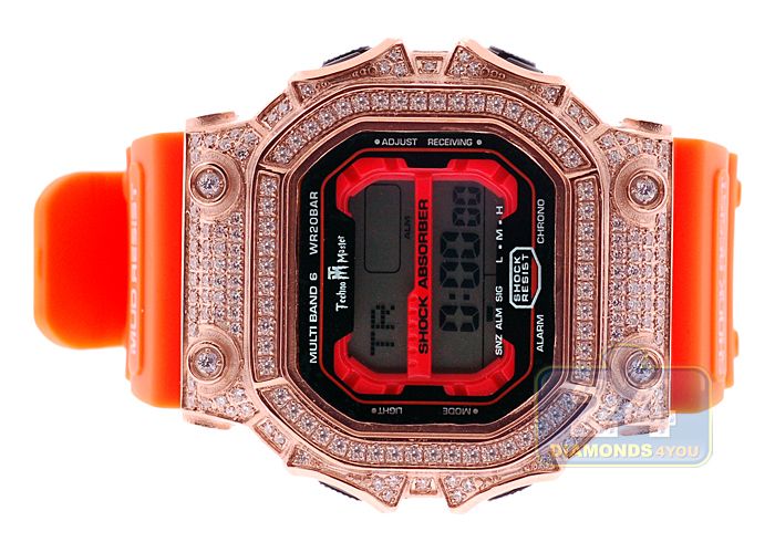 Techno Master Casio G Shock 3.00 ct White Crystal CZ Iced Out Mens 