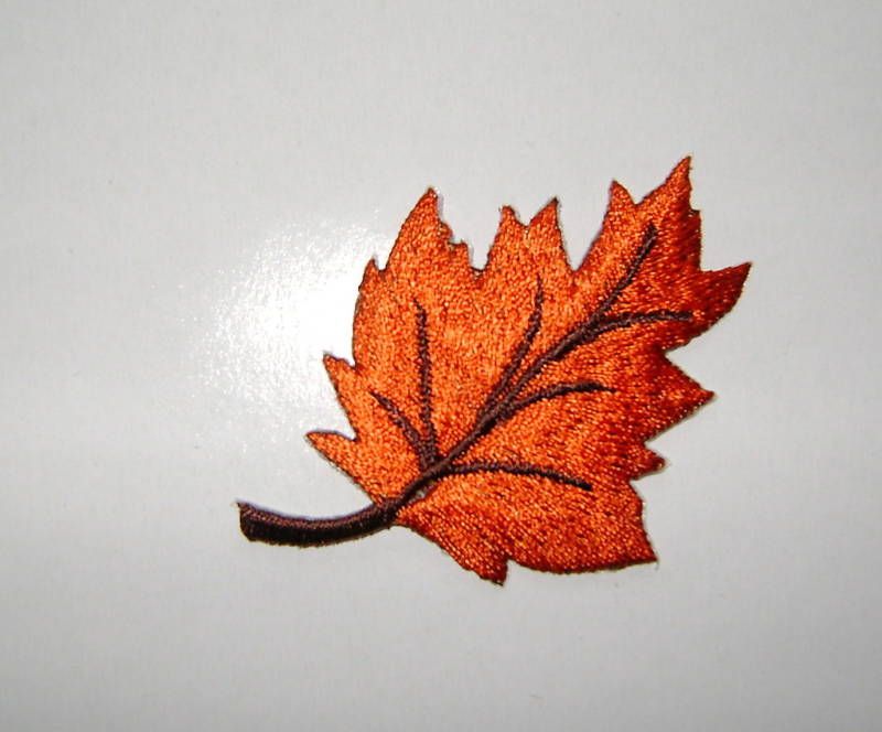 AUTUMN OAK TREE LEAF  IRON ON EMBROIDERED APPLIQUE  