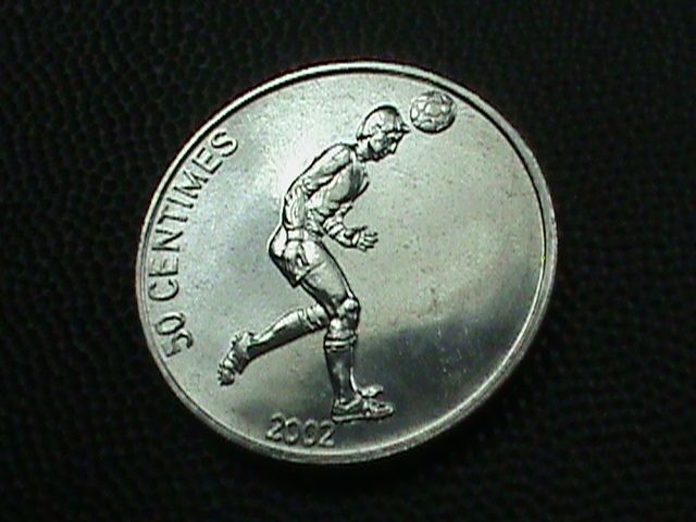 CONGO 50 centimes 2002 BU SOCCER   LION  