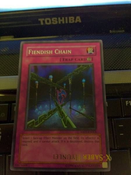   FIENDISH CHAIN ABPF EN064 MEGA RARE MISPRINT XX SABER HYUNLEI 1/1