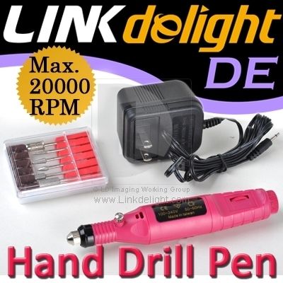   Pen Shape Carver Electric Nail Drill Art Manicure File Tool + 6*Bits