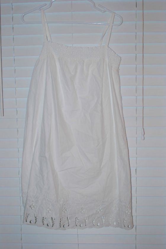 NwT Old Navy white peasant dress Large L  
