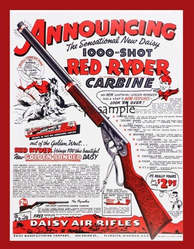 RED RYDER CARBINE   Vintage Ad Fridge Magnet  