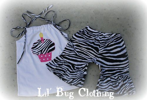 Zebra Cupcake candle short set Top 12 18 2t 3 4 5 6  