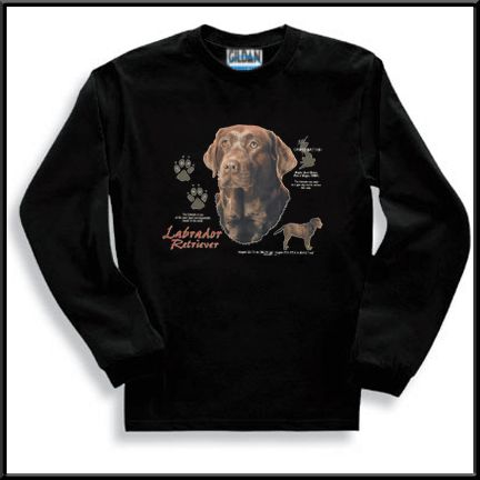 Chocolate Labrador Dog Breed Origin LONG SLEEVE T Shirt  