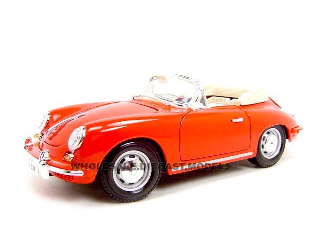 1961 PORSCHE 356B CONVERTIBLE RED 118 DIECAST  