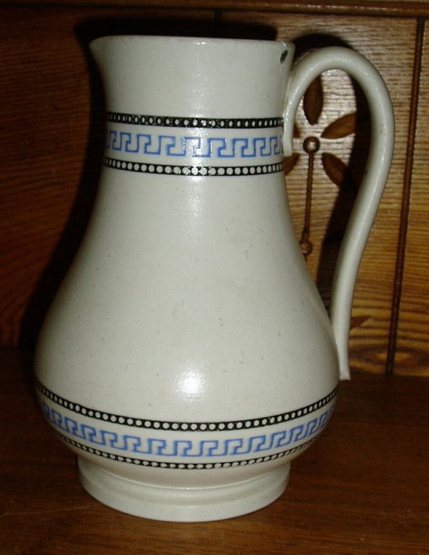 Old Art Pottery Pitcher w/ Greek Key Design  