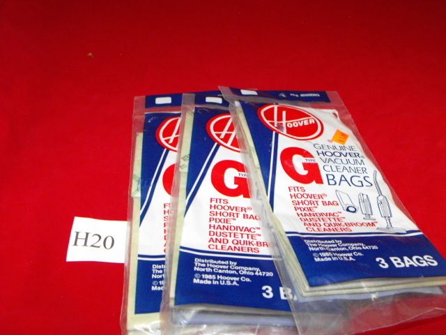 Hoover Type G Vacuum Bags Lot of 3 PKGs/ 9 Bags  