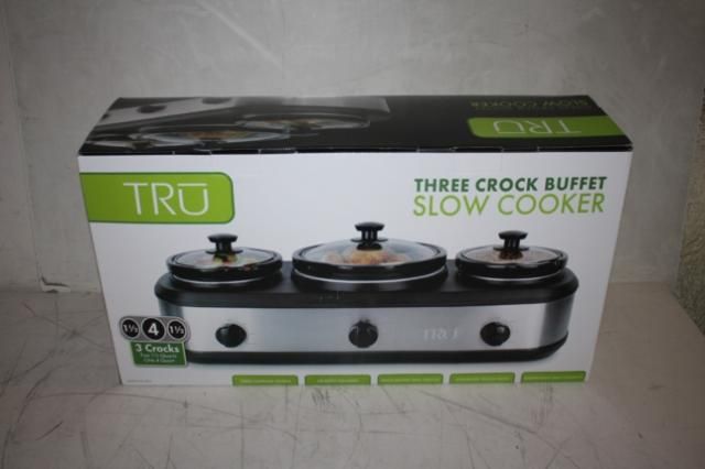 TRU Three Crock Buffet Slow Cooker WAREHOUSE - Bunting Online Auctions