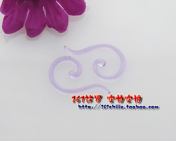 PAIR 14g 12g 10g 8g 6g 4g 2g 0g 00g Gauge Purple Talon Spiral Ear 