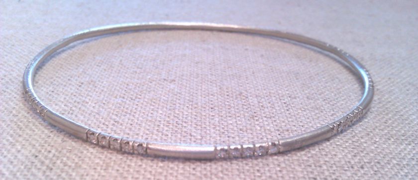 Ileana Makri Diamond Bangle Bracelet 18k White Gold  