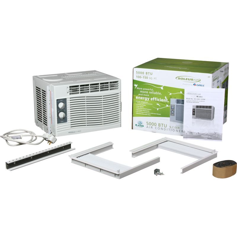 5000 BTU A/C Small Window Air Conditioner, Soleus 150 Sq. Ft 