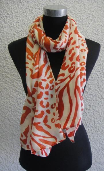 Animal zebra print Spring scarf Wrap Shawl Orange NEW  