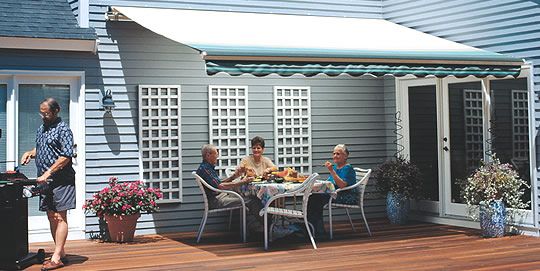 The Elegance of a Lateral Arm awning without the cost of motorization