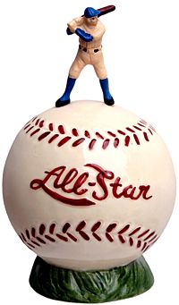 VANDOR ALL STAR BASEBALL CERAMIC COIN BANK ~ NIB  