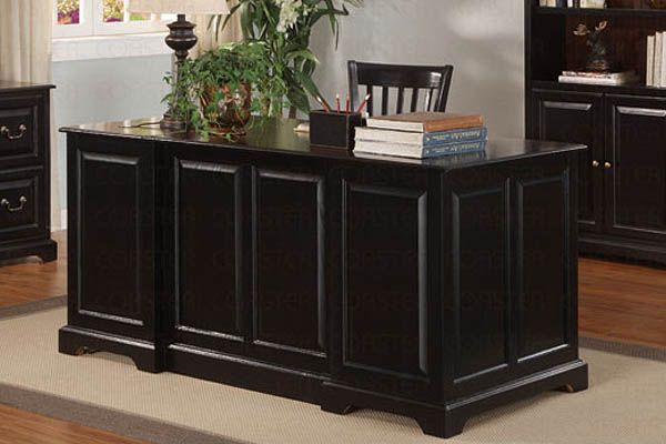 Black Executive Office Desk Table   FREE S/H  