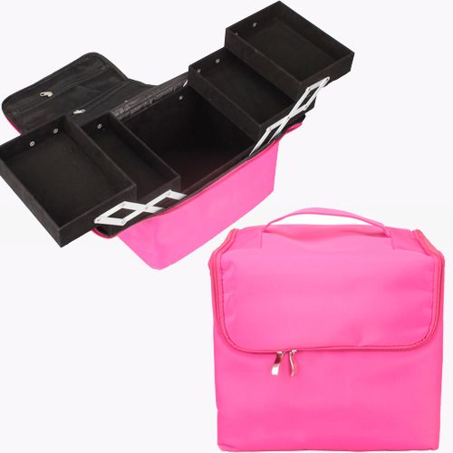 Beauty Stylish Box Zipper Closure Handle Makeup Cosmetic Bag Train 