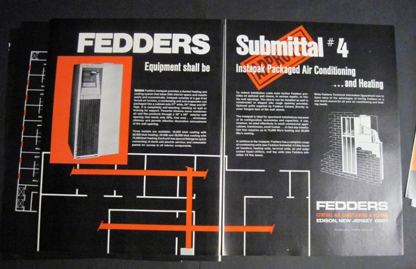 1971 Fedders Central Air Conditioning Edison NJ 7pg Ad  