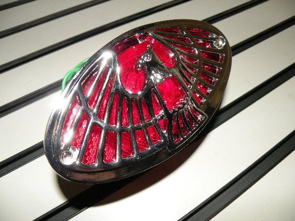 NEW CHROME EAGLE TAILLIGHT CATEYE COVER CHOPPER BOBBER  