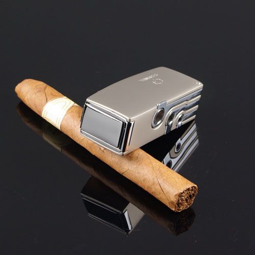   Torch Flame Cigar Lighter W/ Triple Punch Cigar Cutter Gift Set  