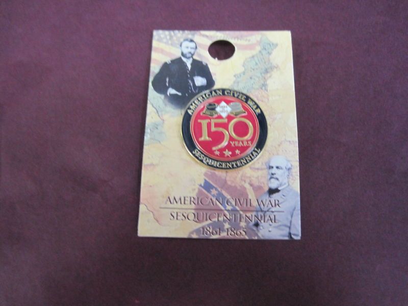 150TH ANNIVERSARY CIVIL WAR LAPEL PIN   NEW ON CARD  