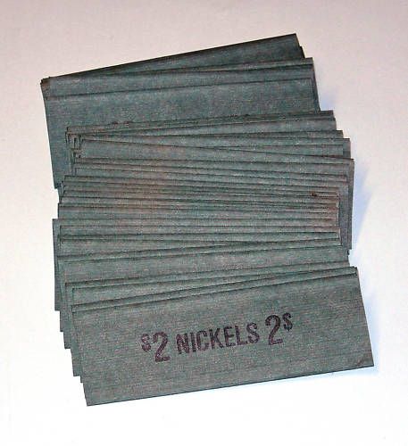 50 NICKELS COIN OLD STYLE FLAT WRAPPERS  