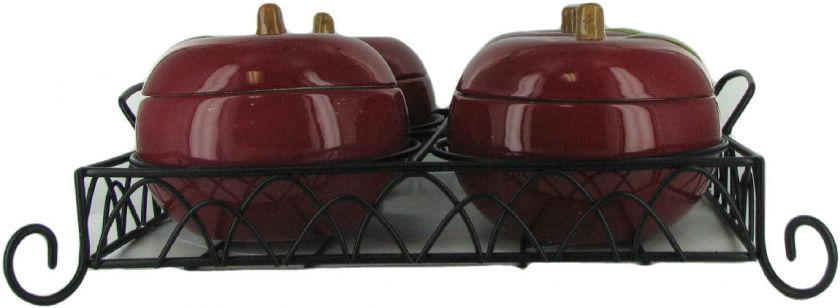 Temp tations Set of 4 Mini Apple Bakers with Holder  