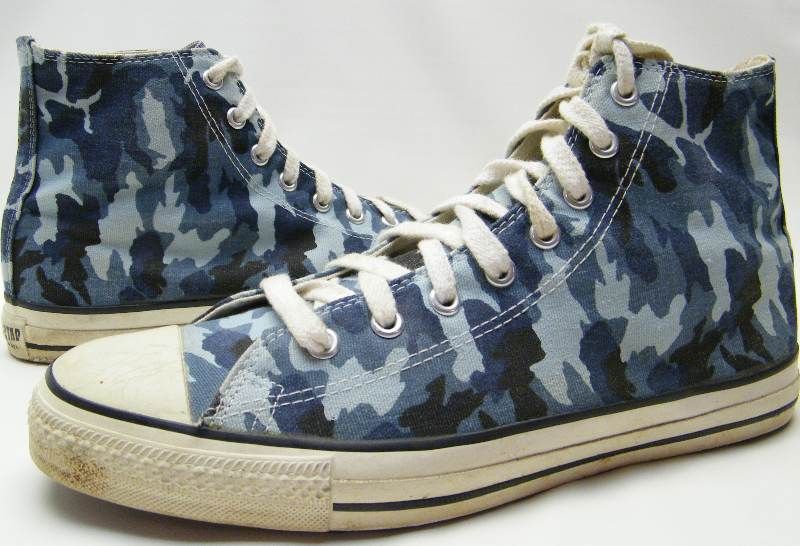 MENS VTG CONVERSE CHUCK TAYLOR USA CAMO BLUE SHOES 12  