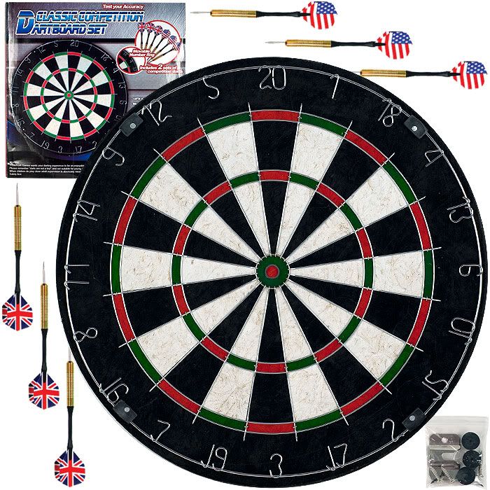 TG™ Pro Style Bristle Dart Board Set w/ 6 Darts & Board  