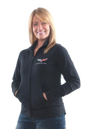 Womans Corvette C6 Emblem Cadet Jacket Black Small  