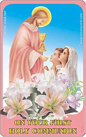 First Holy Communion Prayer Rosary Credit Card Size  