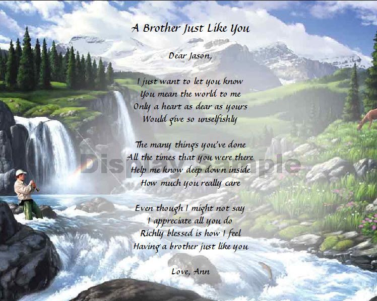 Fishing Personalized Poem for Brother Keepsake Gift  