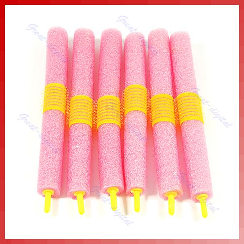 12pcs Soft Foam Anion Bendy Hair Rollers Curlers Cling  