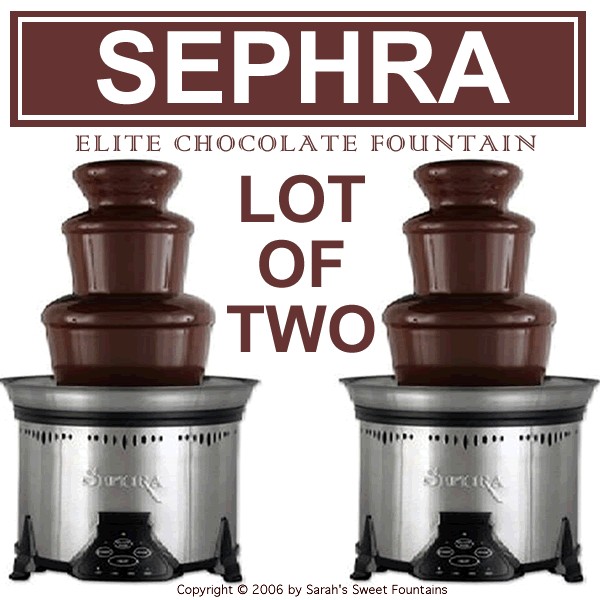 TWO SEPHRA ELITE 19 CHOCOLATE FONDUE FOUNTAIN   2 PACK  