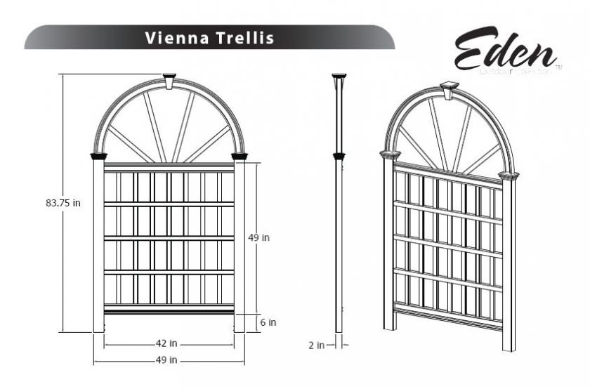   ENGLAND ARBOR EDEN VIENNA TRELLIS DECORATIVE GARDEN TRELLIS VA68203